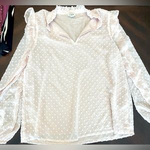 Soft pink j crew blouse never worn size small